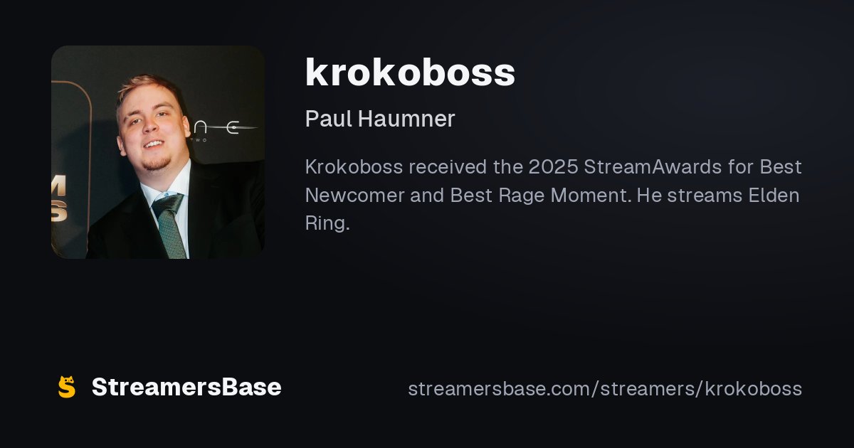 krokoboss - Age, Birthday, Bio, Socials | StreamersBase